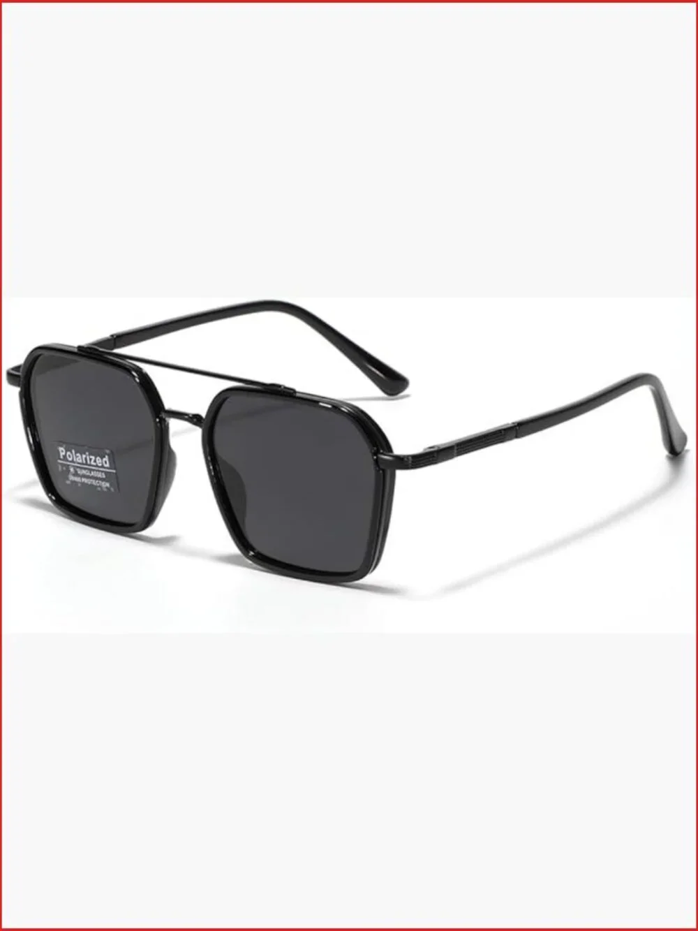 TR90 Square Frame Polarized Sunglasses Double Bridge UV Protection Unisex